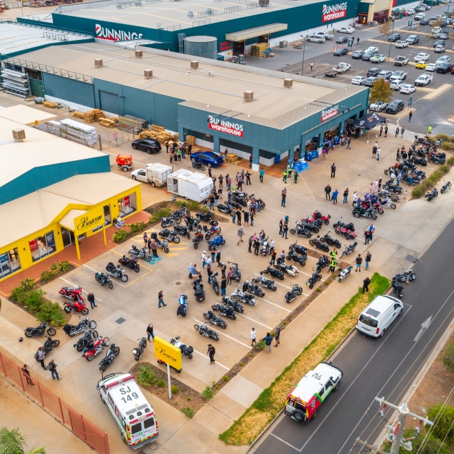 Aerial shot of Bike ride