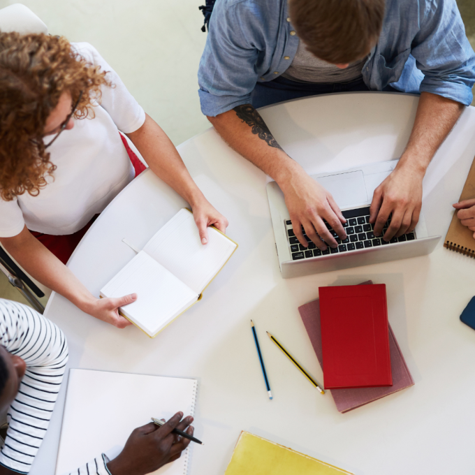 Group of people on computers
