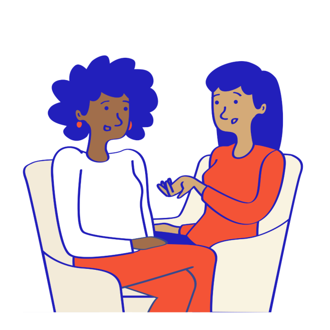 An illustration of a counselling session.