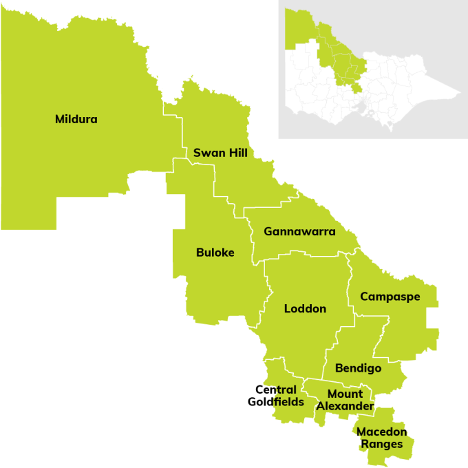 Map of Loddon Mallee region