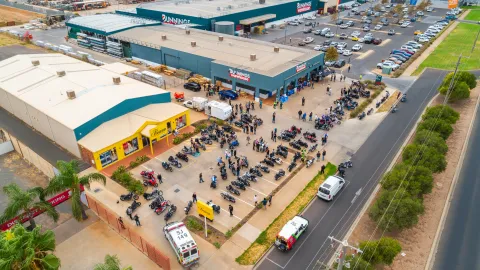 Aerial shot of Bike ride